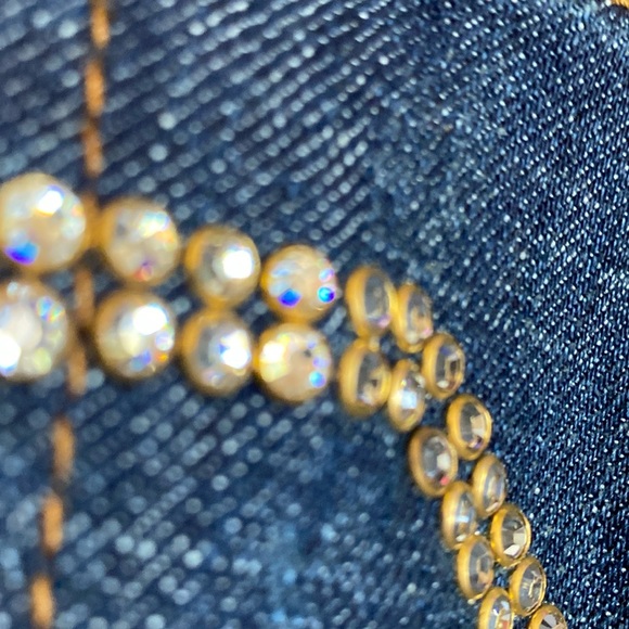 Red Valentino Crystal Encrusted V Logo Signature Jeans Never Used - Picture 11 of 16